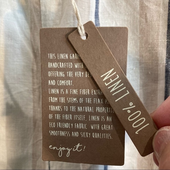 H&M Sz L  Paperwaist 100% Linen High Rise Shorts With Pockets - Picture 7 of 7